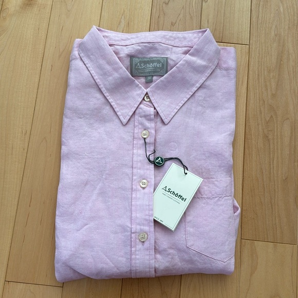 Light pink 100% linen shirt - Schoffel UK 20 - Picture 2 of 7